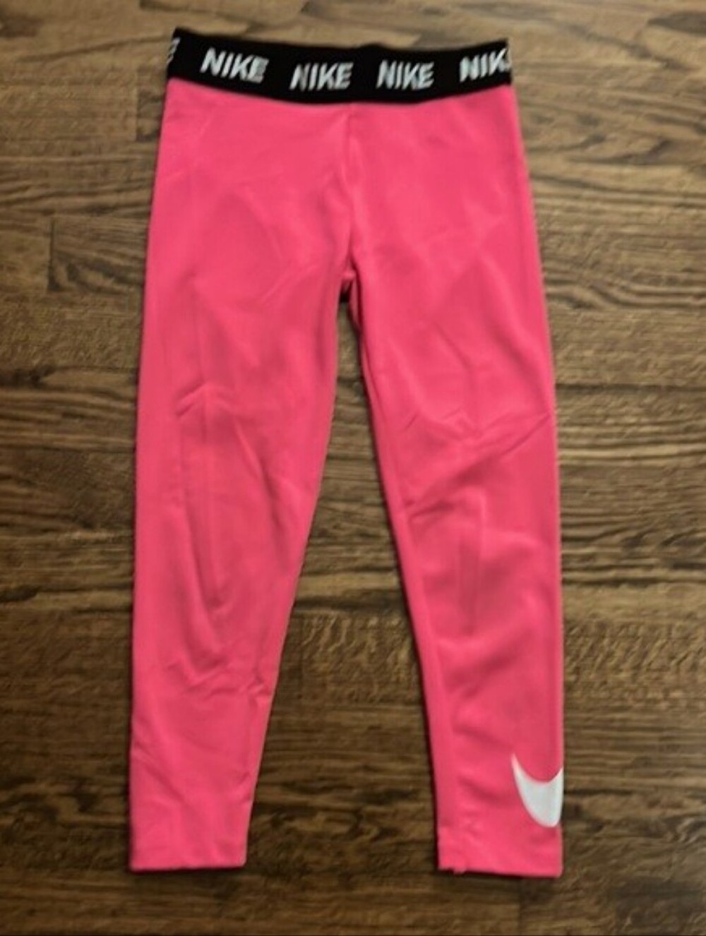 Nike Girls Hot Pink Leggings with Black Elastic Waistband